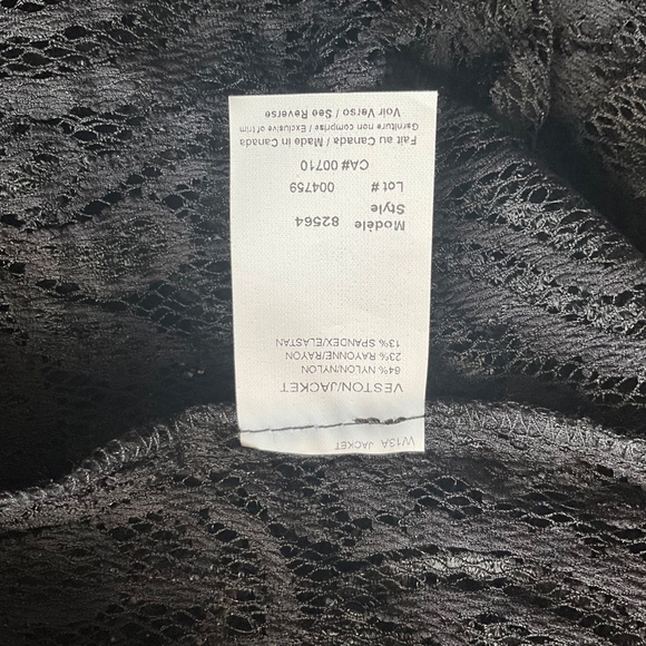 Vintage 90s Joseph Ribkoff Lace Open Front Sweater Topper Bridal Evening Black 8 - Picture 5 of 10